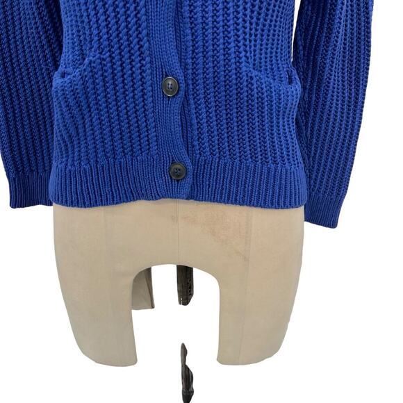 3.1 Phillip Lim Cardigan‎ Sweater Cotton Ribbed Knit Buttons Blue Size XS - Picture 5 of 14